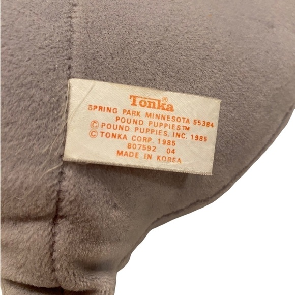 Pound Puppies Plush Puppy Dog Gray With Brown Spots Vintage 1985 Tonka - Picture 9 of 12